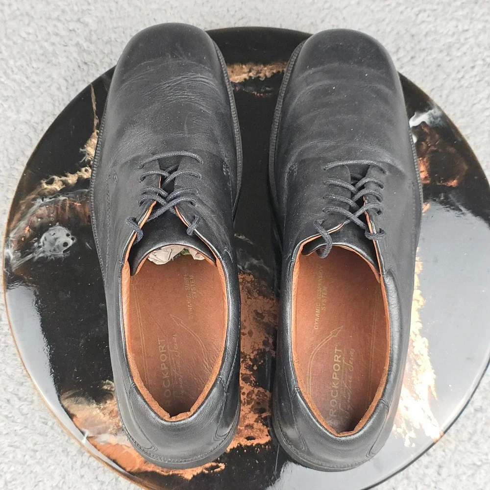 Rockport Mens Leather Black‎ Oxford Dress Shoes Lace Up Size 13M